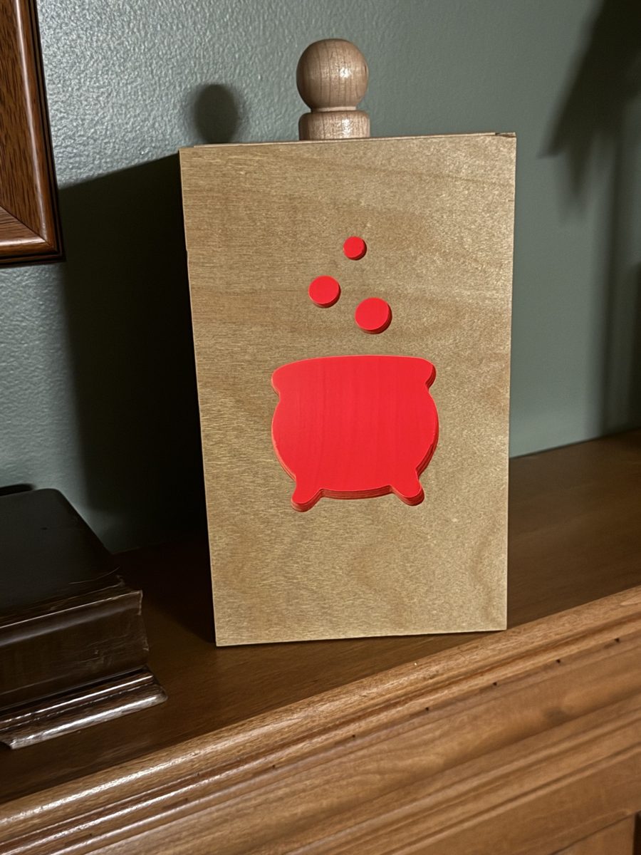 Cauldron luminary glowing red